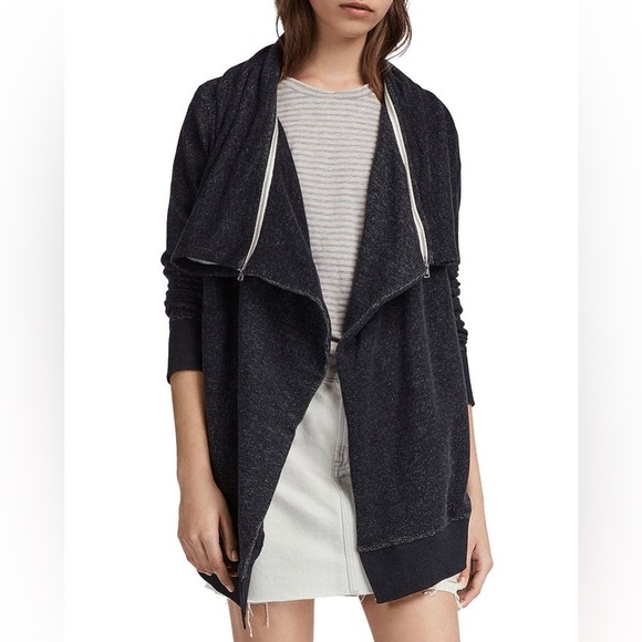 AllSaints dark gray cardigan in the Mila Dahlia style - Picture 1 of 9